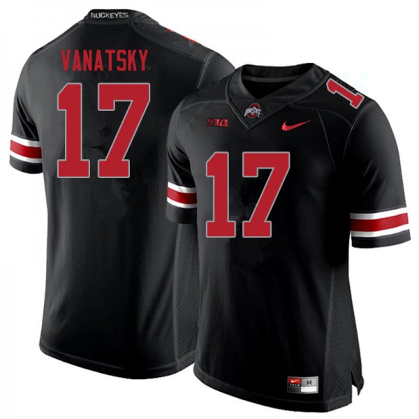 Ohio State Buckeyes #17 Danny Vanatsky Men Football Jersey Blackout